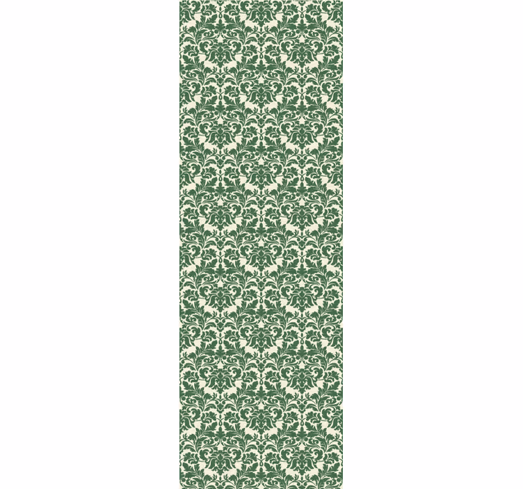 Geometrický vzor tapeta se zelenými květy - TenStickers