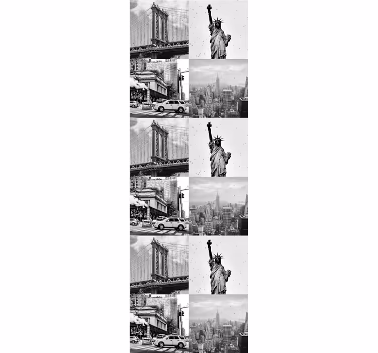 Nyc šedá koláž new york tapeta - TenStickers
