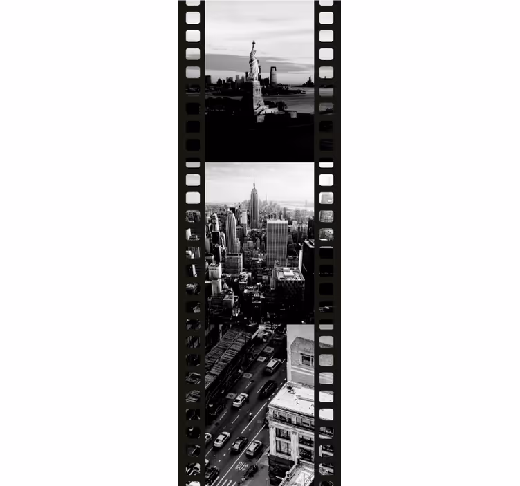 Panoráma města filmového pásu město a země tapeta - TenStickers
