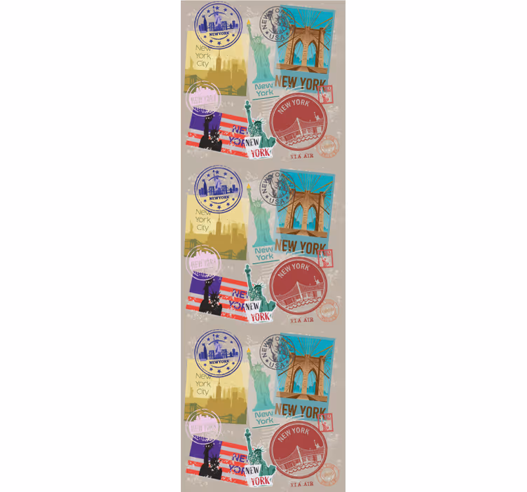 Newyorské známky New york tapeta - TenStickers