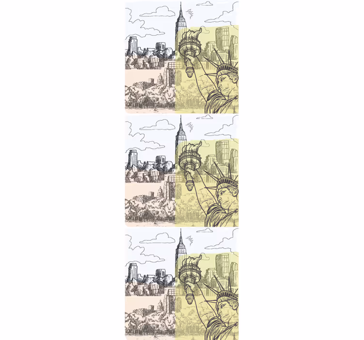 Návrh městské skici město a země tapeta - TenStickers