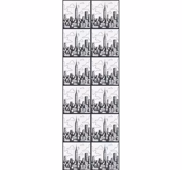 Nyc skica koláž new york tapeta - TenStickers