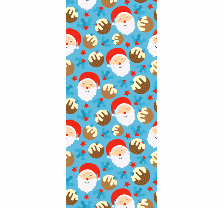 Sváteční santa vzor Vánoční tapeta - TenStickers