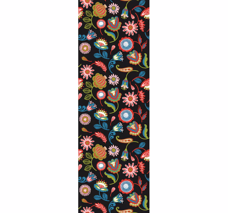 Lidový květinový motiv Květinový ornament tapeta - TenStickers