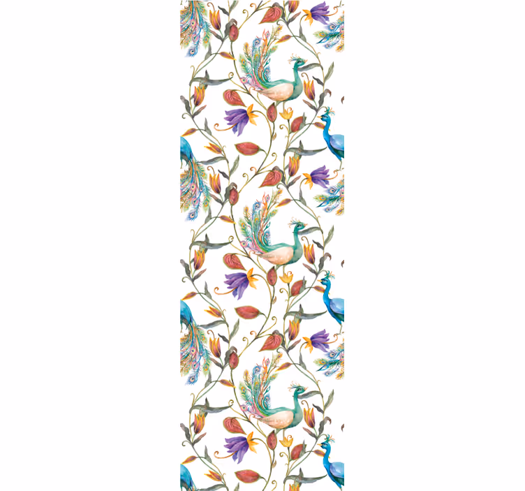 Botanický motiv páva Ozdobná tapeta - TenStickers
