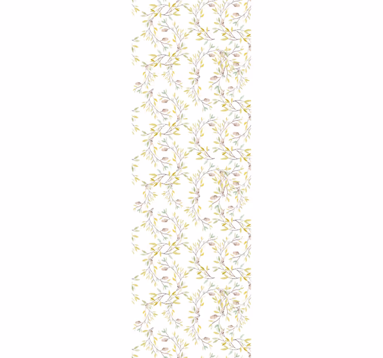 Motiv botanické větve Květinový ornament tapeta - TenStickers