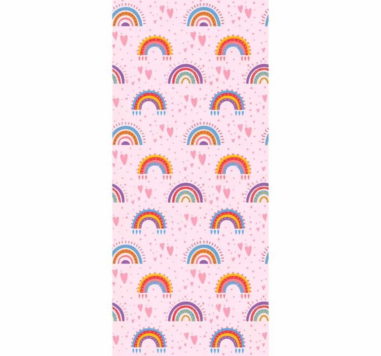 Růžové tečky a duhy dětské tapeta - TenStickers