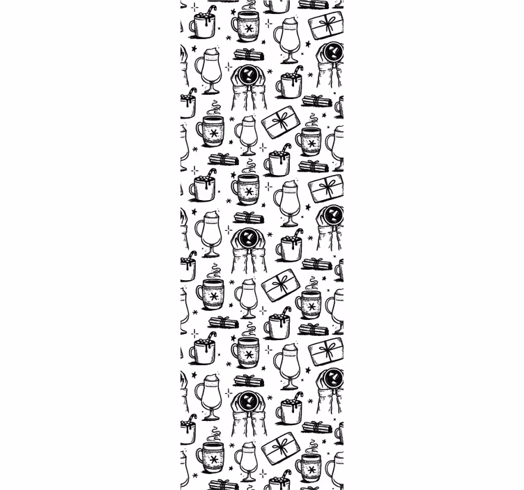 černá a bílá horká zimní káva tapeta - TenStickers