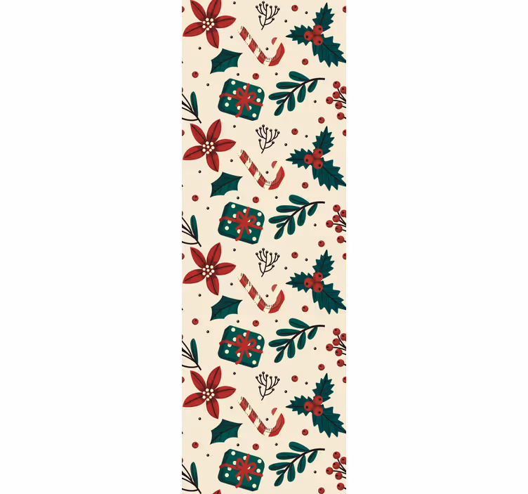 Slavnostní botanický vzor Vánoční tapeta - TenStickers