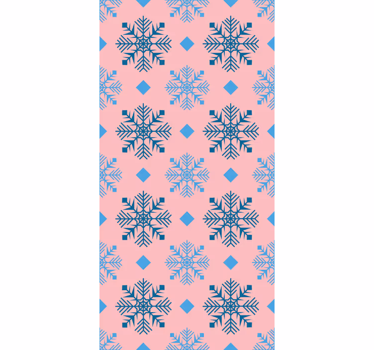 Geometrický vzor sněhové vločky Vánoční tapeta - TenStickers