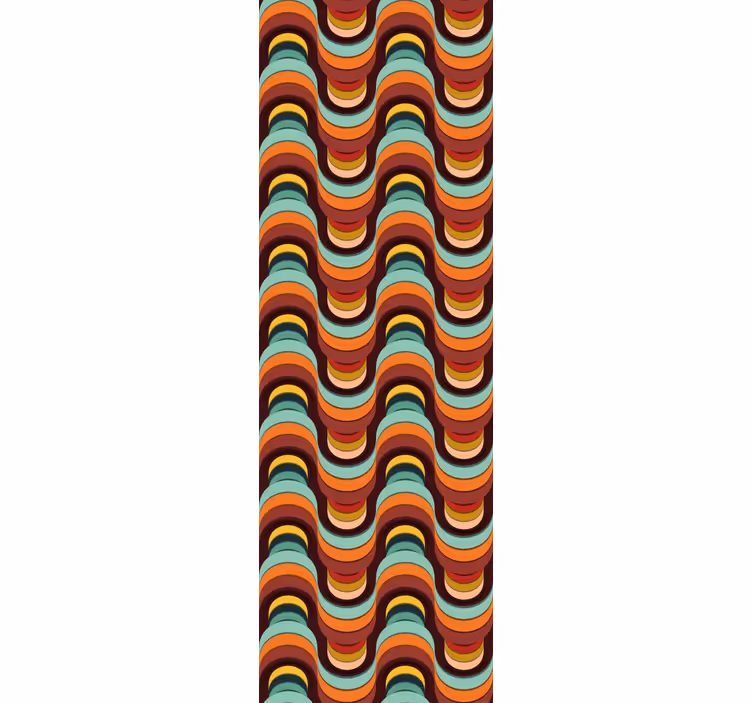 Retro vlnitý vzor Geometrická tapeta - TenStickers