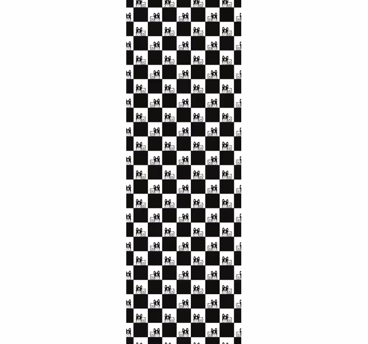 Kostkovaný kočičí motiv Tapeta s kočkou - TenStickers