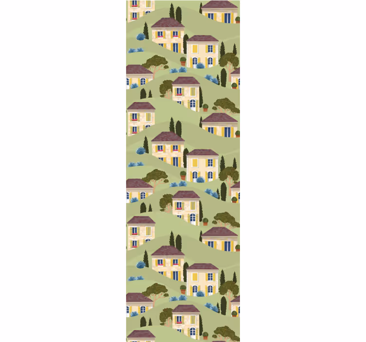 Tapeta do dětského pokoje vzor venkovské vily - TenStickers