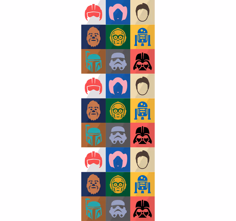 Ikonická mřížka znaků Umělecká tapeta - TenStickers