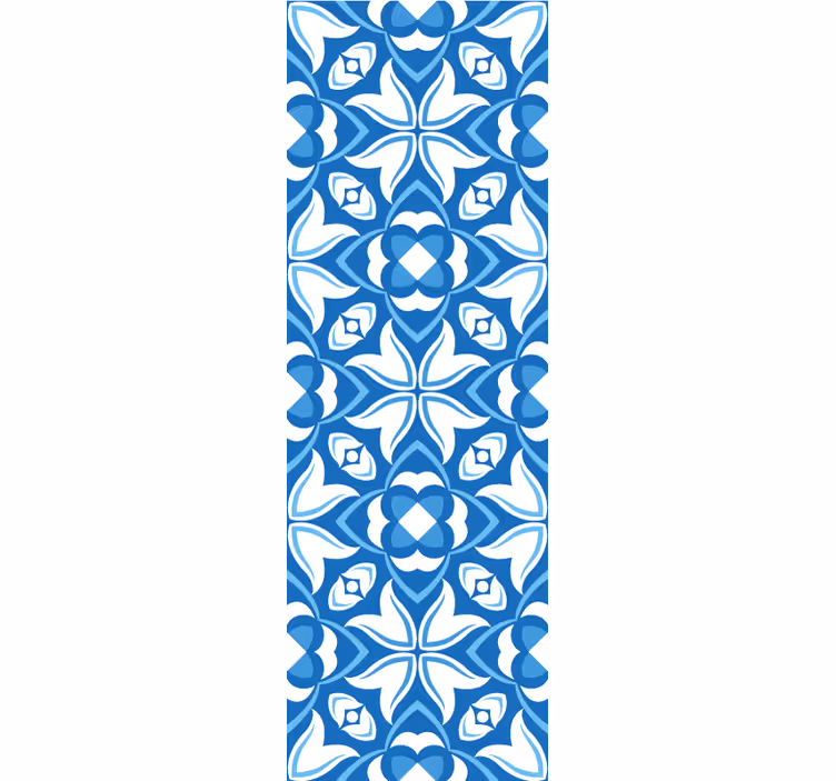 Elegantní modré vzory Zkontrolovaná tapeta - TenStickers