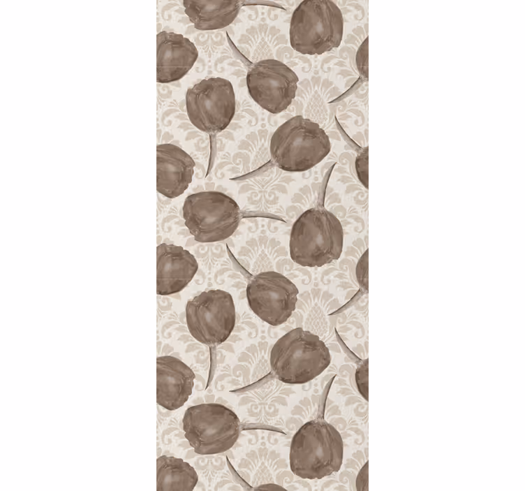 Elegantní šedý vzor květinová tapeta - TenStickers