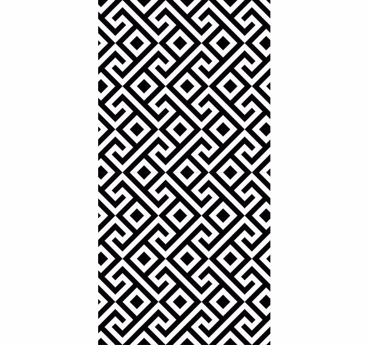 Složitý černobílý design Geometrická tapeta - TenStickers