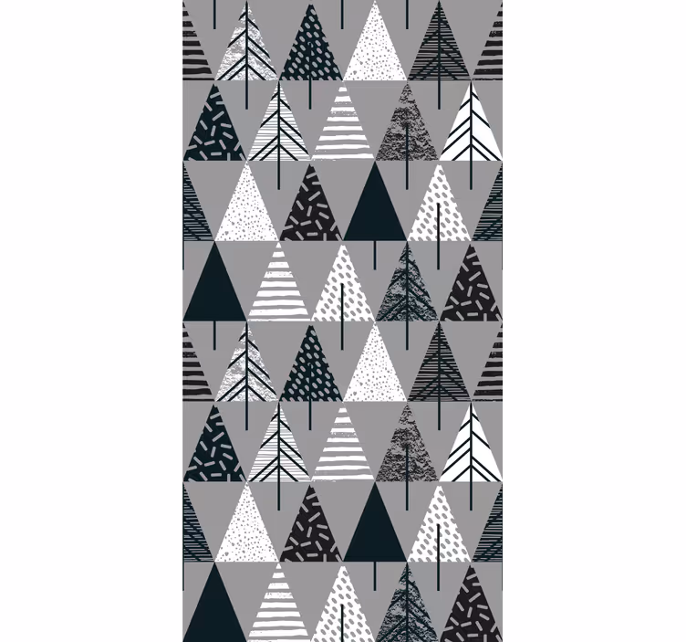Skandinávský šedý vzor Triangles tapeta - TenStickers