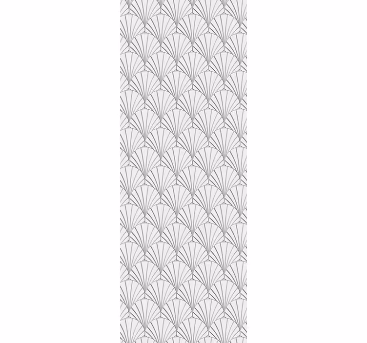 Art deco bílé skořápky vzor tapeta - TenStickers