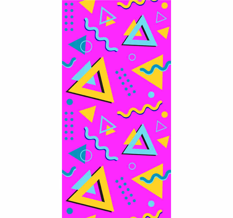 Retro růžový vzor Triangles tapeta - TenStickers