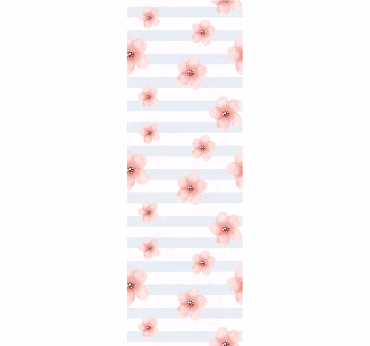 Růžové květinové pruhy květinová tapeta - TenStickers