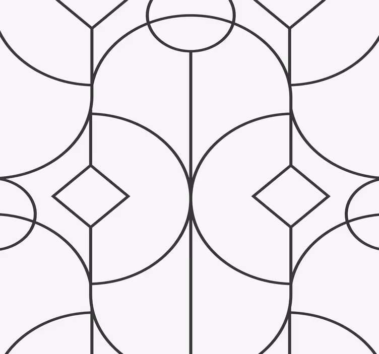 šedá lineární kresba Geometrická tapeta - TenStickers