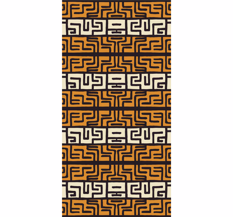 Africký styl hnědý vzor abstraktní tapeta - TenStickers