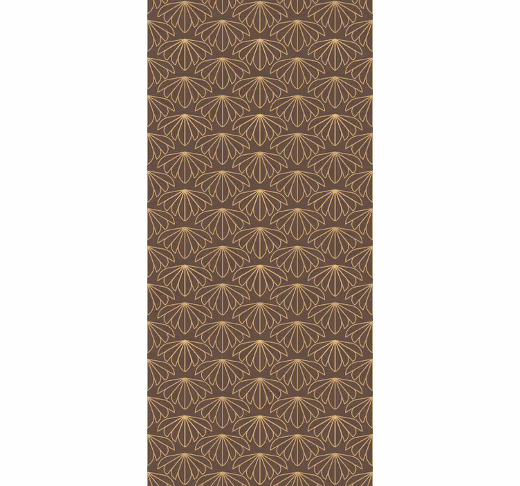 Květinový ornament tapeta hnědý stylizovaný vzor - TenStickers