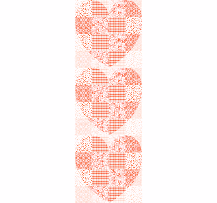 Srdce patchwork vzor Květinový ornament tapeta - TenStickers