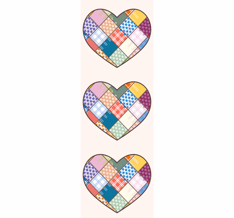 Patchwork srdce design Květinový ornament tapeta - TenStickers