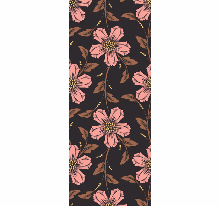 Růžové květy s větvemi tapeta - TenStickers
