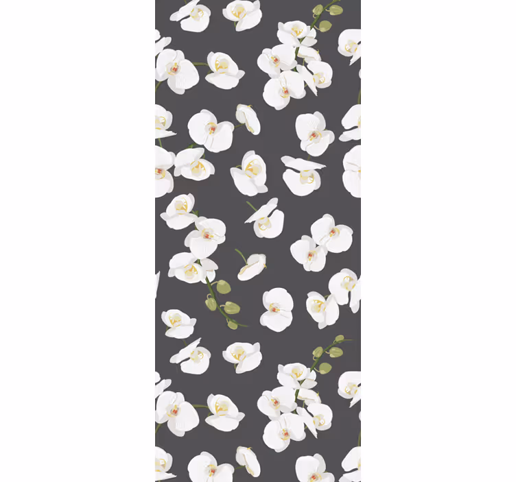 Bílé orchideje květinové tapeta - TenStickers