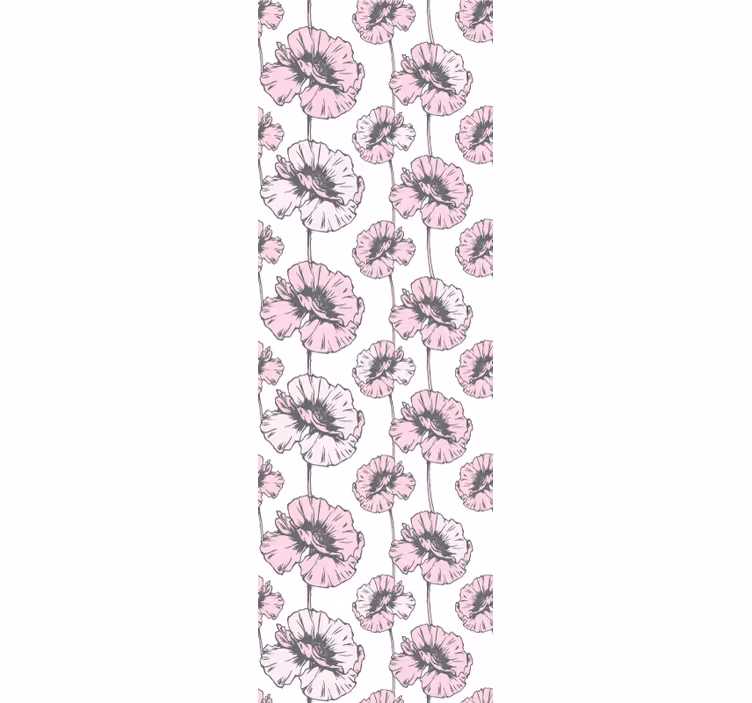 Růžový jednoduchý vzor květinová tapeta - TenStickers