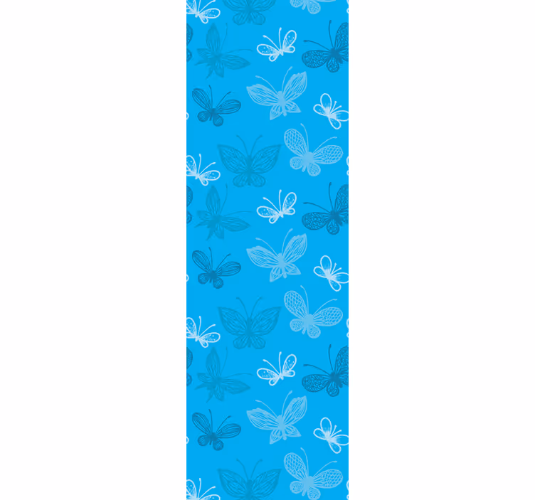Modrý létající vzor Motýlí tapeta - TenStickers
