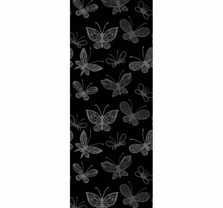 Elegantní černé siluety Motýlí tapeta - TenStickers