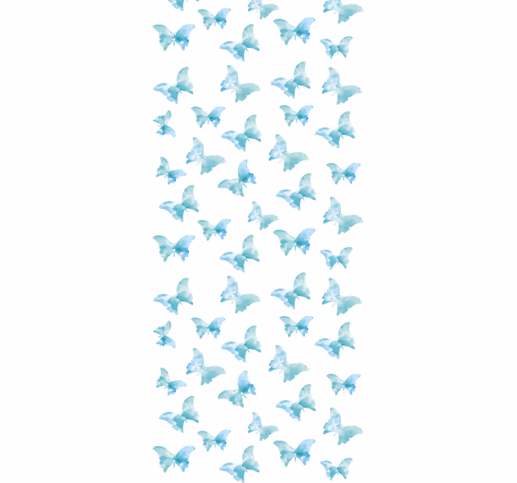 Modrobílý motiv Motýlí tapeta - TenStickers