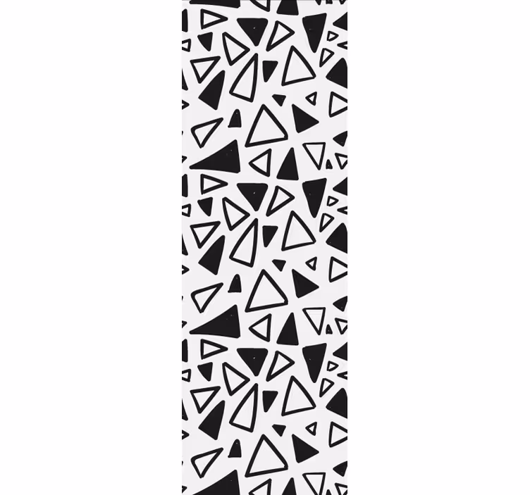 Geometrický černý a bílý trojúhelník tapeta - TenStickers