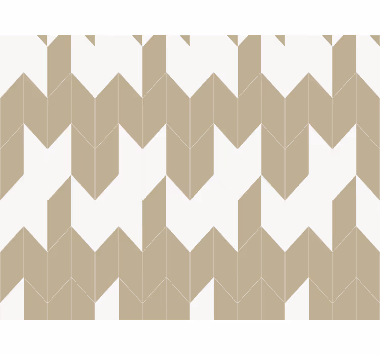 Bílá a béžová tapeta s geometrickým vzorem - TenStickers