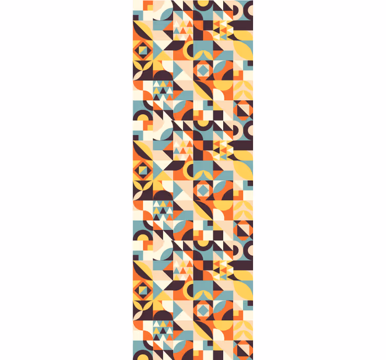Retro barevná mozaika Geometrická tapeta - TenStickers