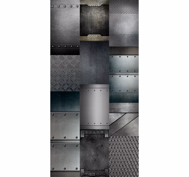 Kovové černé bloky vzor 3d tapeta - TenStickers
