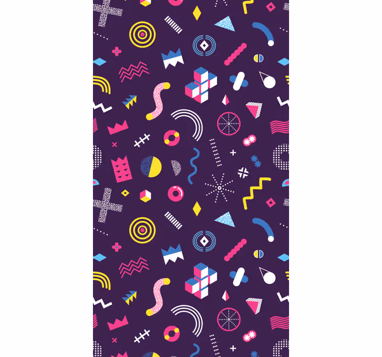 živé retro tvary Geometrická tapeta - TenStickers