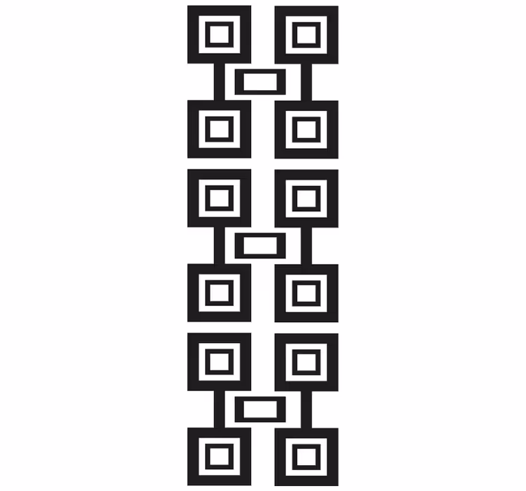 černé a bílé čtvercové uspořádání Geometrická tapeta - TenStickers