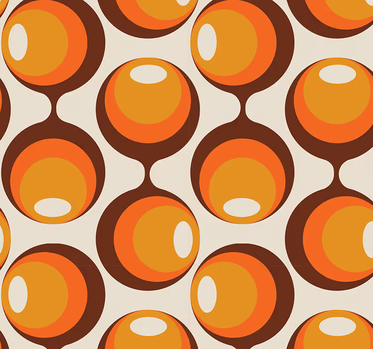 Polopodlouhlý tvar, design 70. Let Další vintage tapeta - TenStickers