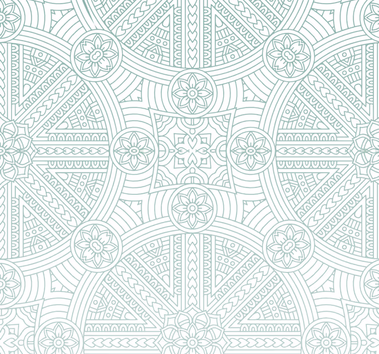 Zelený boho aztécký vzor Tapeta do ložnice - TenStickers