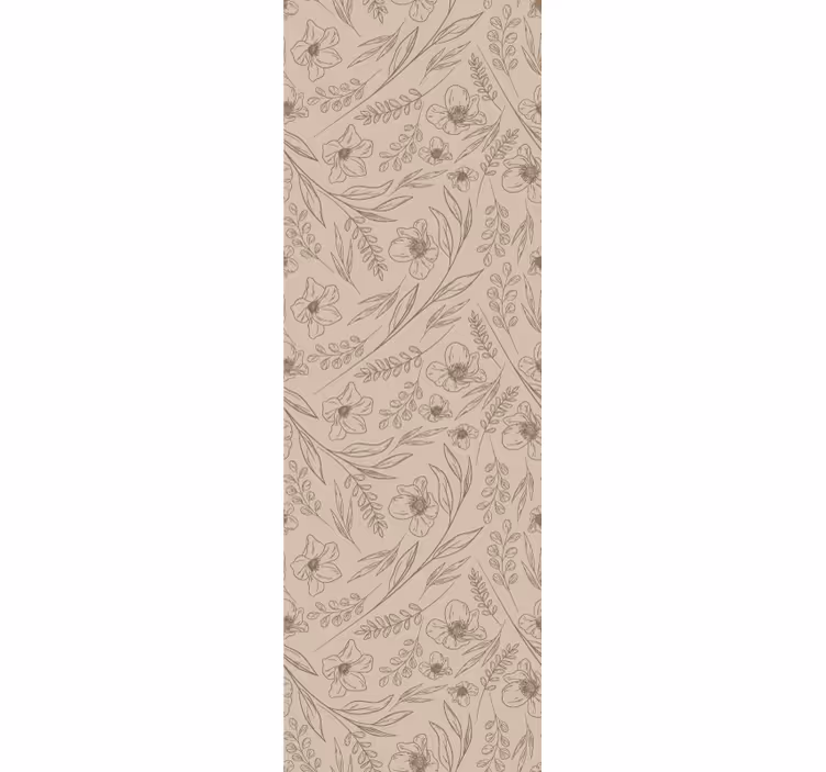 Taupe květinový motiv květinová tapeta - TenStickers