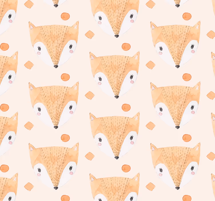 Malovaná liška tapeta do dětského pokoje - TenStickers