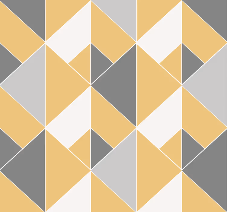 žlutý a šedý vzor Triangles tapeta - TenStickers