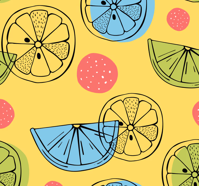 Citrusové řezy vzor Kuchyňská tapeta - TenStickers