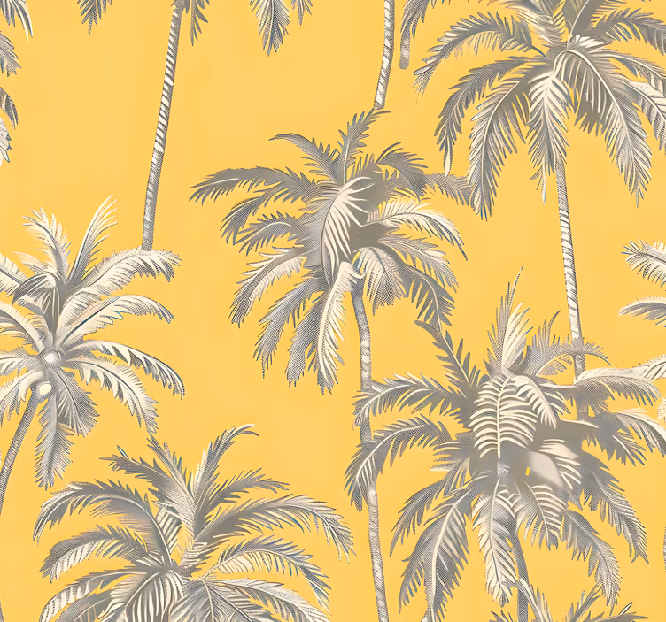 Design palmy Žlutá tapeta - TenStickers