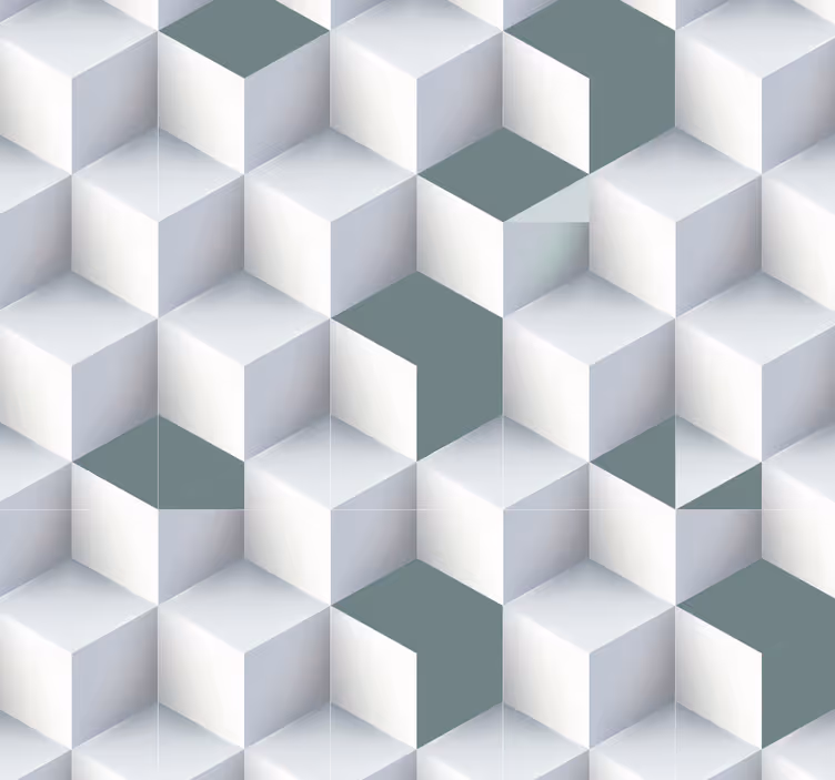 Iluze geometrické krychle Geometrická tapeta - TenStickers